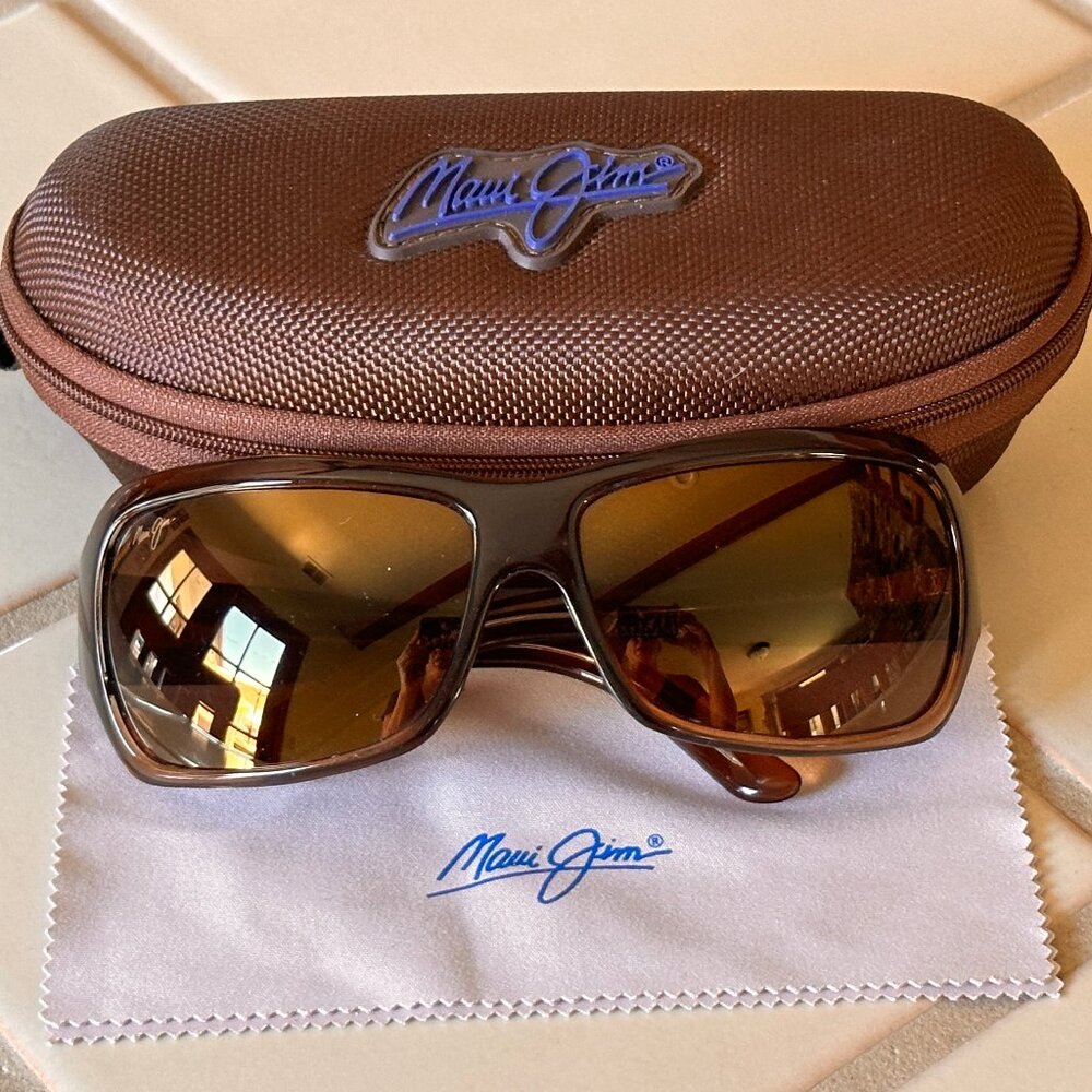 Maui Jim ‘Palms’ Polarized Sunglasses MJ 111-01 Chocolate Fade
